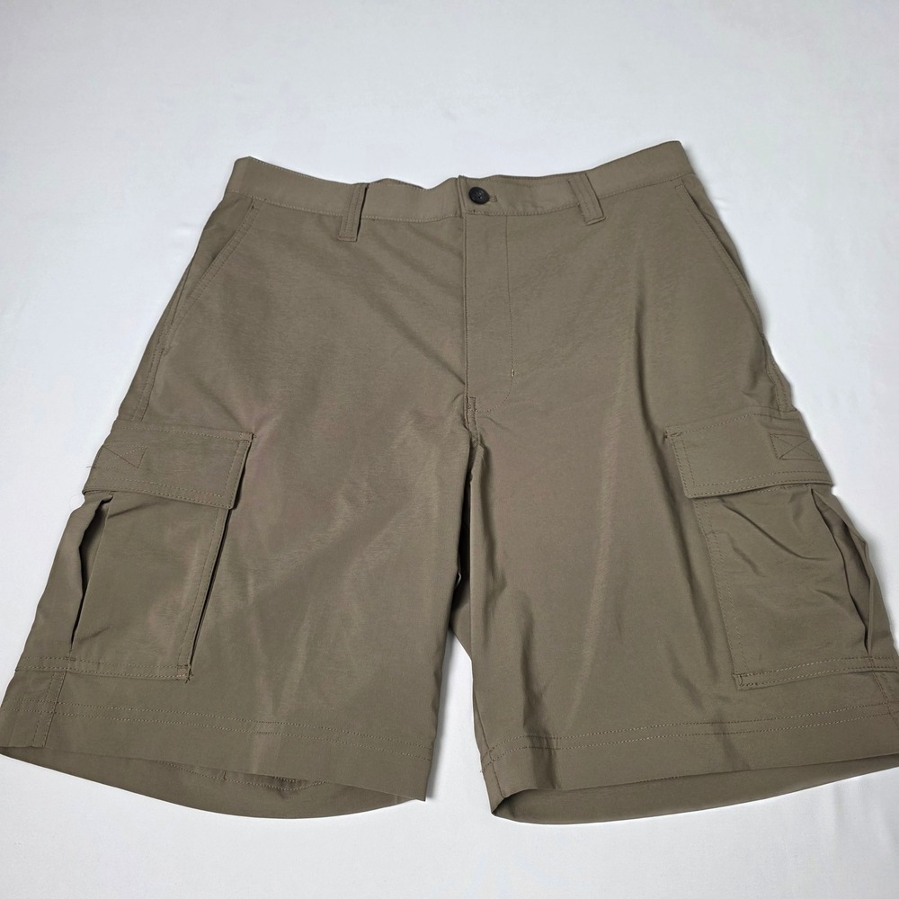 Chaps Performance Stretch Cargo Shorts Mens 32 Brown Lightweight Hiking C37339